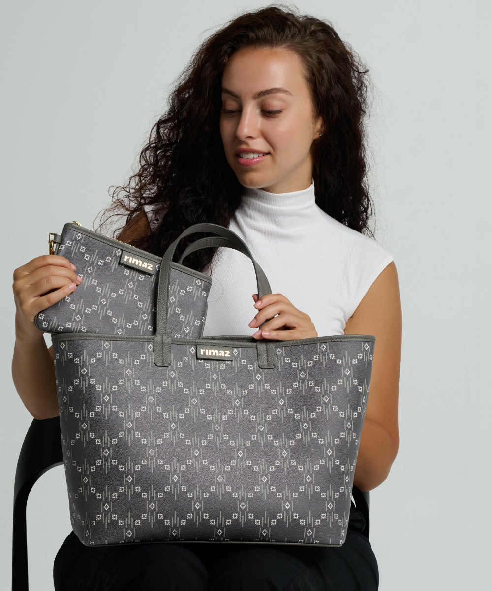 Rimaz Signature Tote In Sandstone Grey